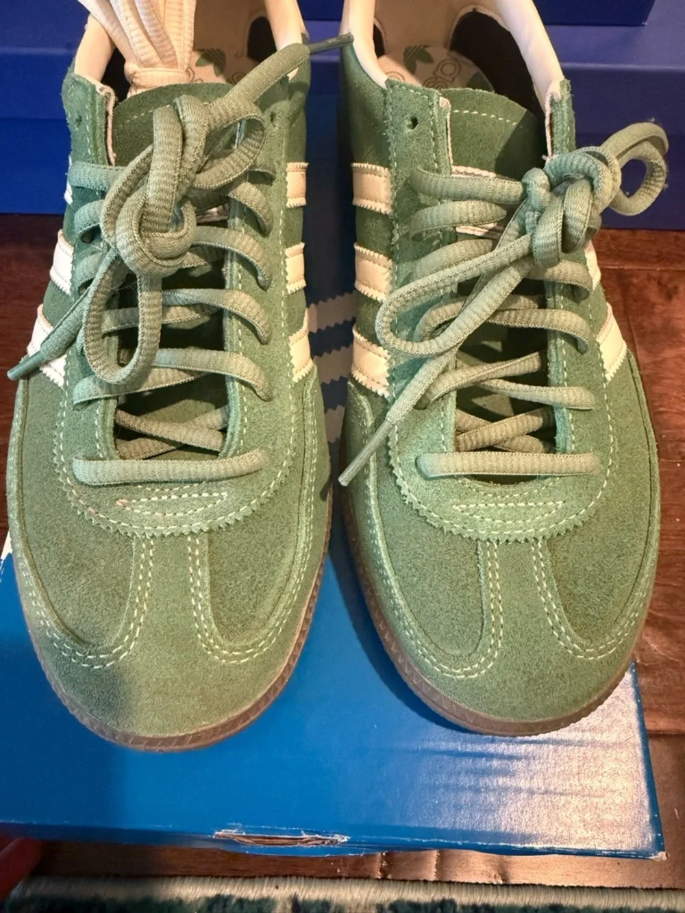 ADIDAS Originals Handball Spezial Shoes GREEN/WHITE M6.5/W7.5 - Picture 4 of 9